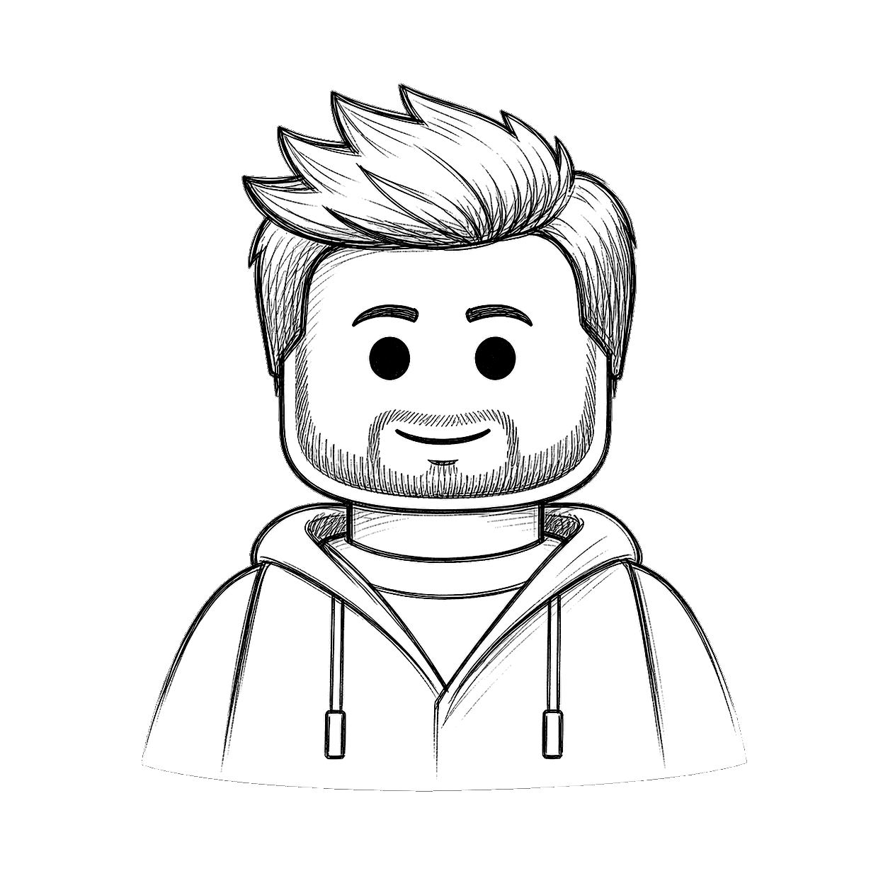 Line art drawing of Stefan Berggren